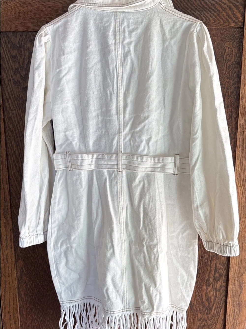 Oyrosy White Denim Look Vintage Inspired Dress Large - Picture 2 of 5